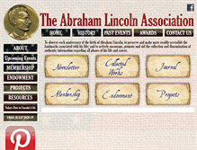 Tablet Screenshot of abrahamlincolnassociation.org